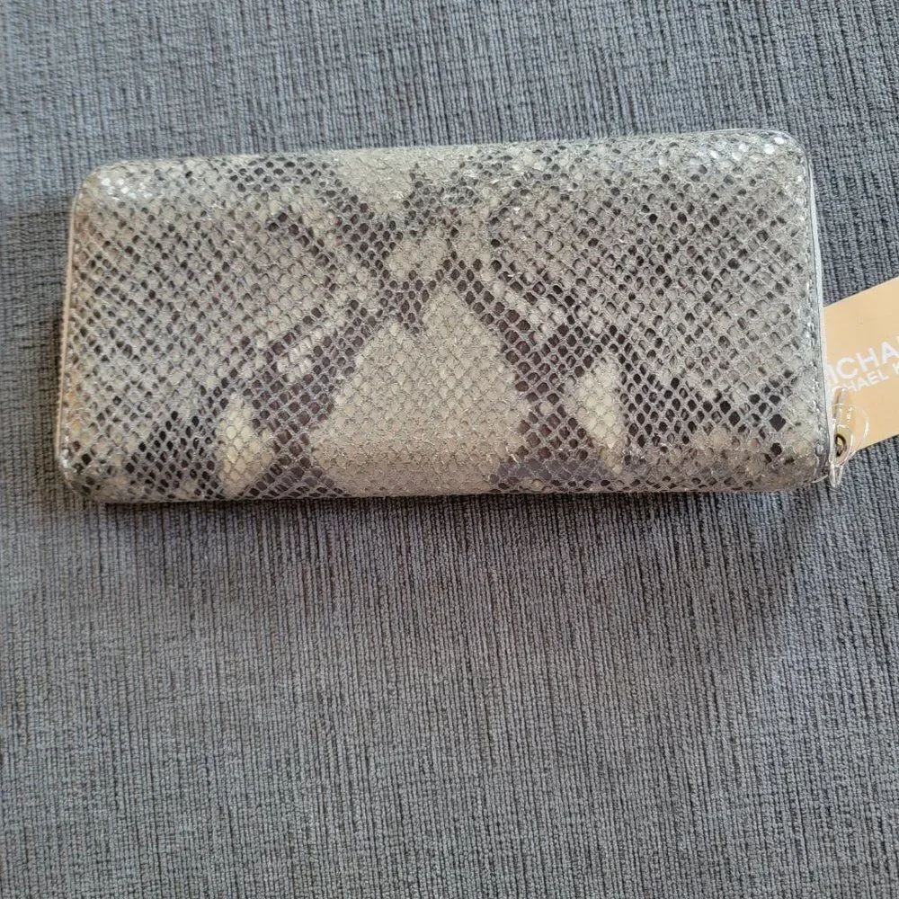 Michael Michael Kors Women's Brown Animal Pattern Python Wallet